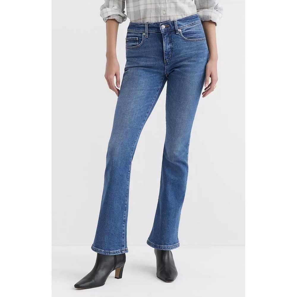 LOFT JEANS THE BOOT MID RISE MEDIUM WASH‎ WOMEN SZ 29/8 Short See Measurements